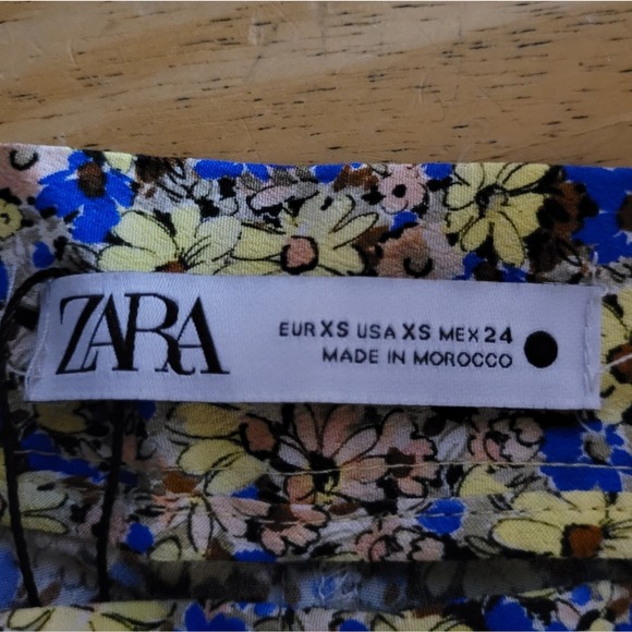 Zara Blue & Yellow Mini Daisy Button Front Slit Maxi Skirt - Picture 12 of 12